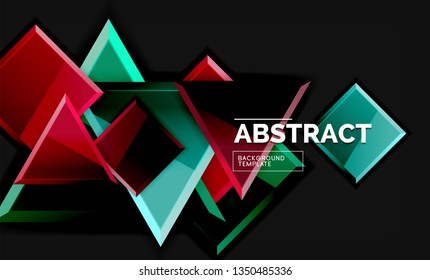 Squares and triangles geometrical background. Vector template