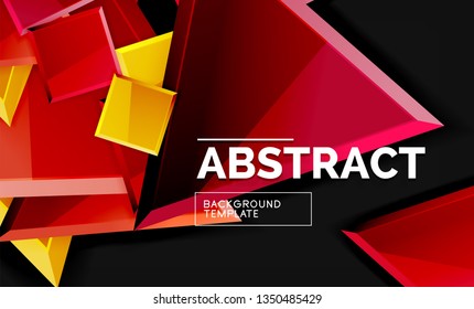 Squares and triangles geometrical background. Vector template