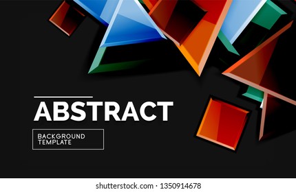 Squares and triangles geometrical background. Vector template