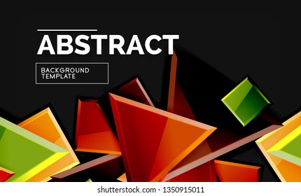Squares and triangles geometrical background. Vector template
