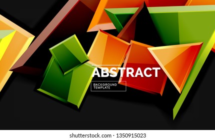 Squares and triangles geometrical background. Vector template