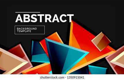 Squares and triangles geometrical background. Vector template