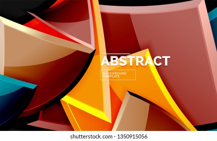 Squares and triangles geometrical background. Vector template