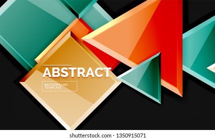 Squares and triangles geometrical background. Vector template