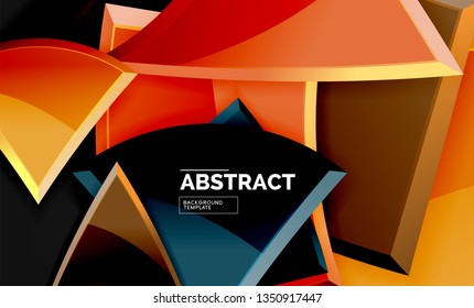 Squares and triangles geometrical background. Vector template