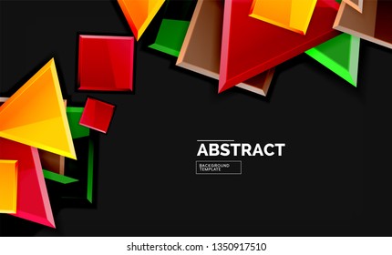 Squares and triangles geometrical background. Vector template