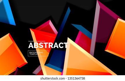 Squares and triangles geometrical background. Vector template