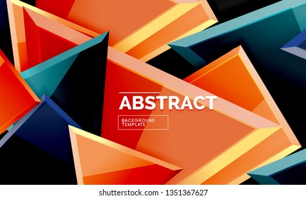 Squares and triangles geometrical background. Vector template