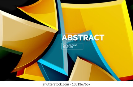 Squares and triangles geometrical background. Vector template