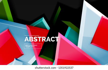 Squares and triangles geometrical background. Vector template