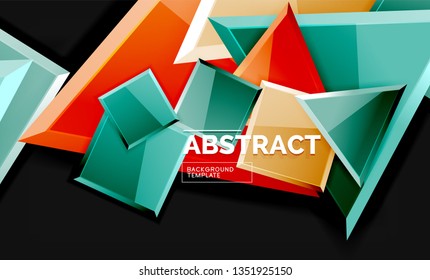Squares and triangles geometrical background. Vector template