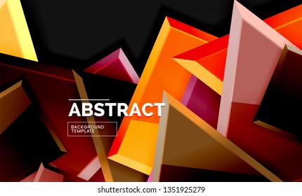 Squares and triangles geometrical background. Vector template