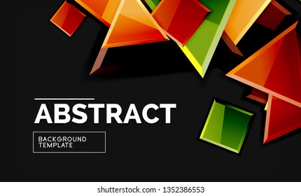 Squares and triangles geometrical background. Vector template
