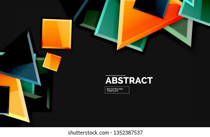 Squares and triangles geometrical background. Vector template