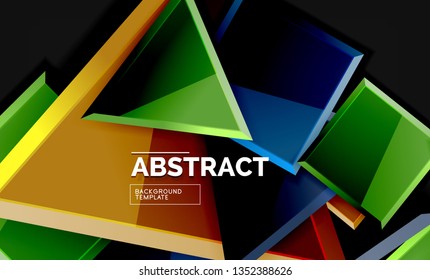 Squares and triangles geometrical background. Vector template