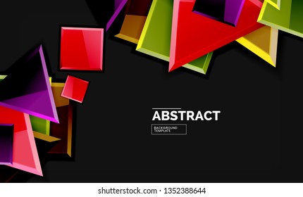 Squares and triangles geometrical background. Vector template