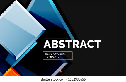 Cuadrados y triángulos de fondo geométrico. Plantilla de vector