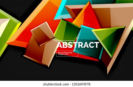 Squares and triangles geometrical background. Vector template