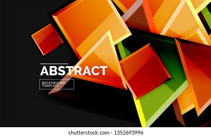 Squares and triangles geometrical background. Vector template