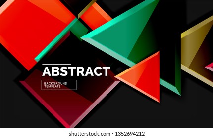 Squares and triangles geometrical background. Vector template