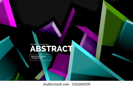 Cuadrados y triángulos de fondo geométrico. Plantilla de vector