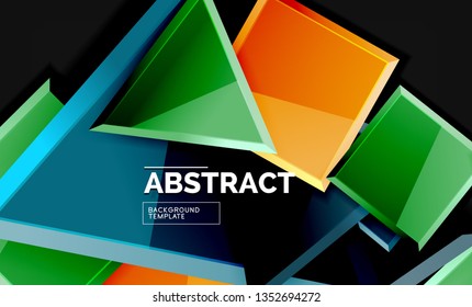 Squares and triangles geometrical background. Vector template