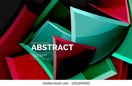 Squares and triangles geometrical background. Vector template