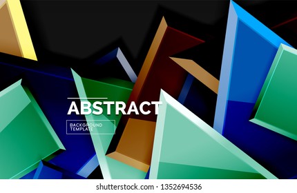 Squares and triangles geometrical background. Vector template
