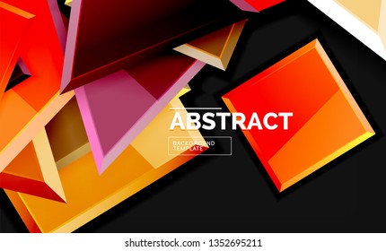 Squares and triangles geometrical background. Vector template