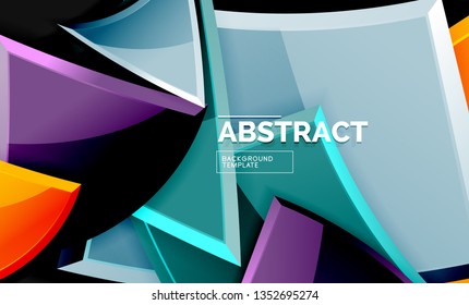 Squares and triangles geometrical background. Vector template