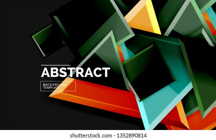 Squares and triangles geometrical background. Vector template