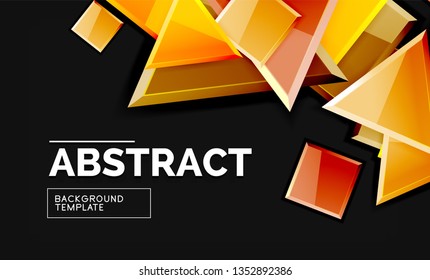 Squares and triangles geometrical background. Vector template