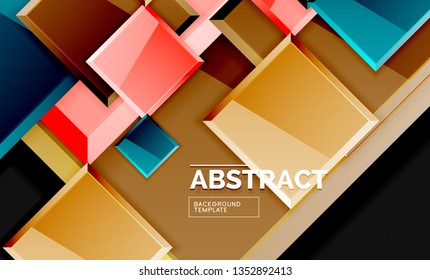 Squares and triangles geometrical background. Vector template