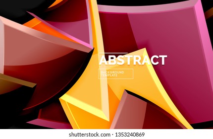 Cuadrados y triángulos de fondo geométrico. Plantilla de vector