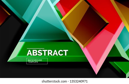 Cuadrados y triángulos de fondo geométrico. Plantilla de vector