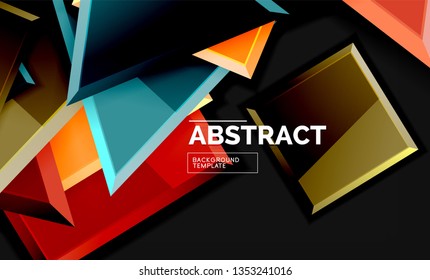 Squares and triangles geometrical background. Vector template