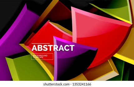 Squares and triangles geometrical background. Vector template