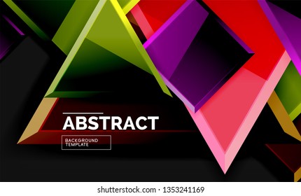 Quadrate und dreieckiger geometrischer Hintergrund. Vektorgrafik-Vorlage