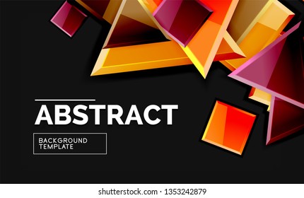 Squares and triangles geometrical background. Vector template