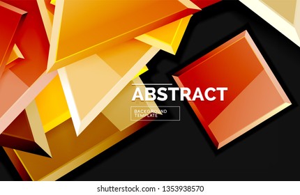 Squares and triangles geometrical background. Vector template