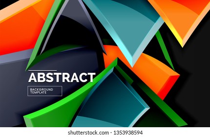 Squares and triangles geometrical background. Vector template