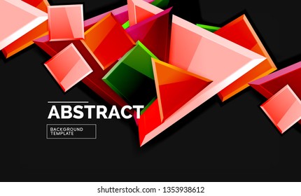 Squares and triangles geometrical background. Vector template