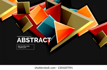 Squares and triangles geometrical background. Vector template