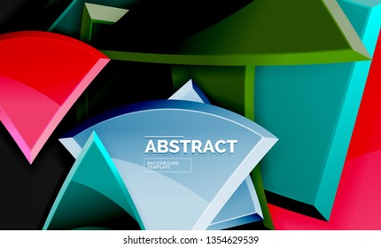Squares and triangles geometrical background. Vector template