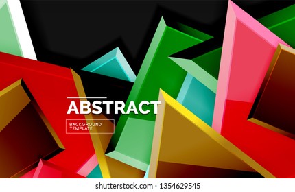 Squares and triangles geometrical background. Vector template