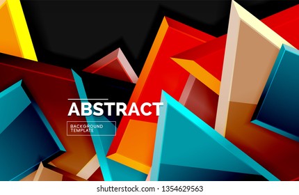 Squares and triangles geometrical background. Vector template