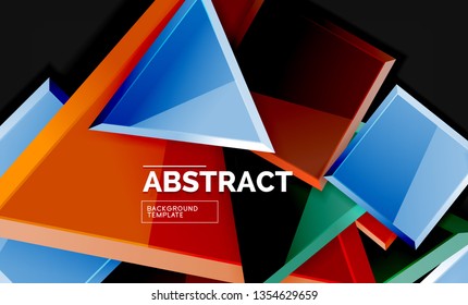 Squares and triangles geometrical background. Vector template