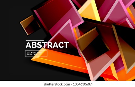 Squares and triangles geometrical background. Vector template