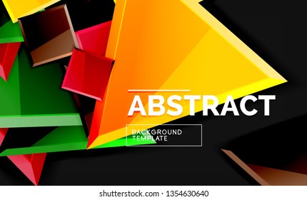 Squares and triangles geometrical background. Vector template