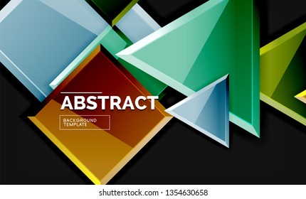 Squares and triangles geometrical background. Vector template